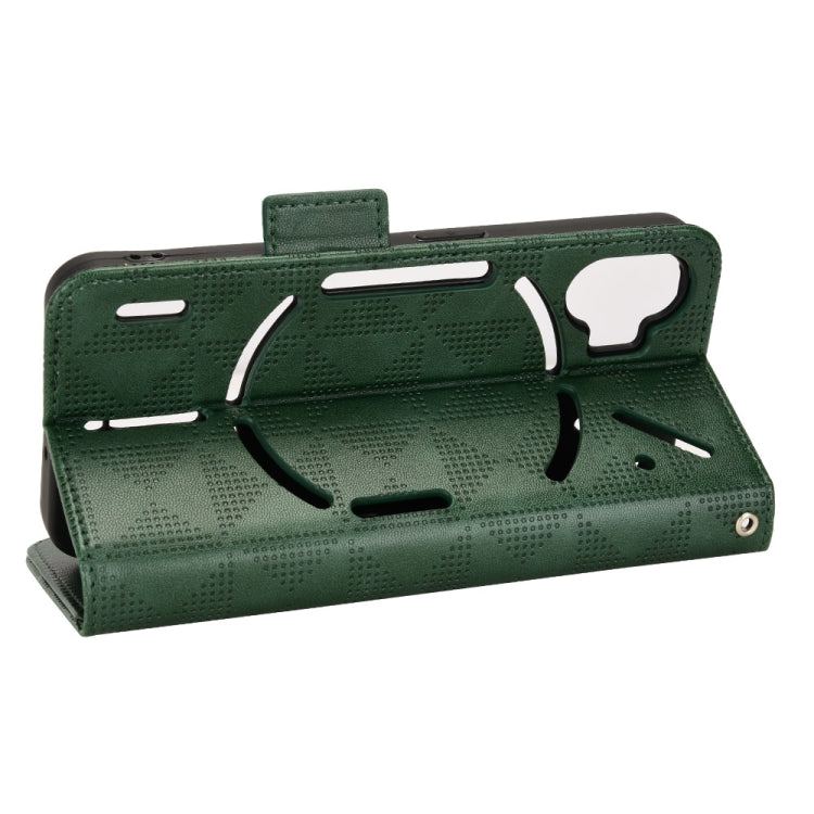For Nothing Phone 1 Symmetrical Triangle Leather Phone Case(Green) - Nothing Cases by buy2fix | Online Shopping UK | buy2fix