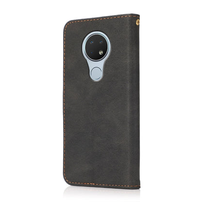 For Nokia 6.2 / 7.2 Dual-color Stitching Leather Phone Case(Black Brown) by buy2fix