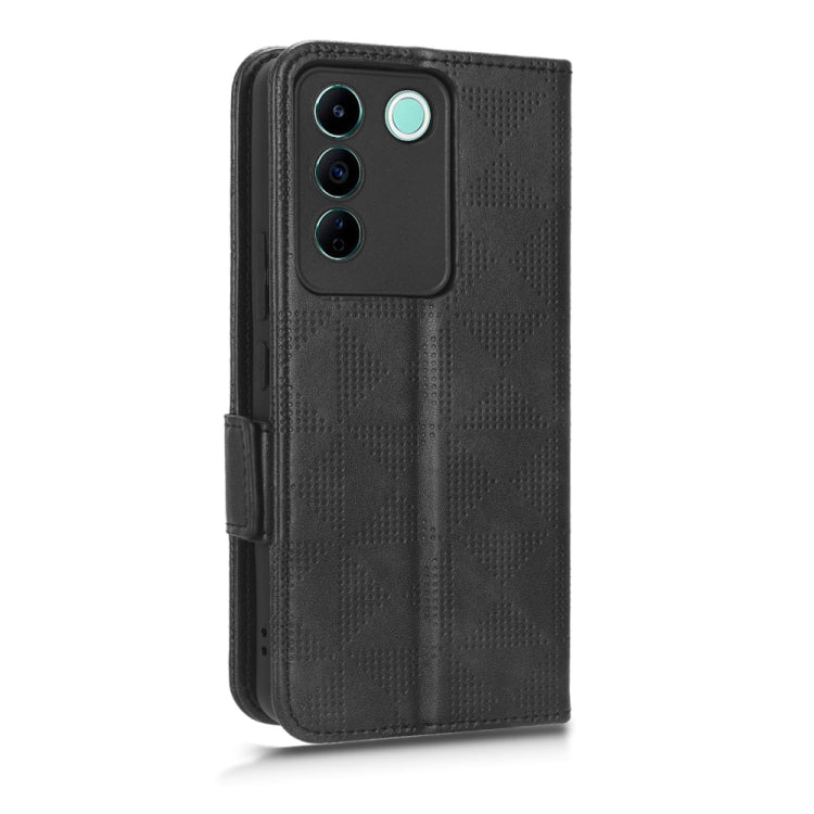 For vivo V27e / S16e Symmetrical Triangle Leather Phone Case(Black) - vivo Cases by buy2fix | Online Shopping UK | buy2fix