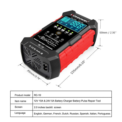 KONNWEI RC-10 2 inch Car Battery Charger Battery Pulse Repair Tool, Plug Type:US Plug - Battery Charger by KONNWEI | Online Shopping UK | buy2fix