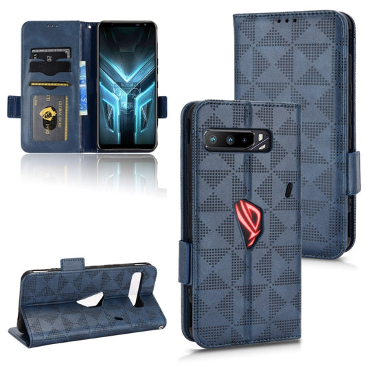 For Asus ROG Phone 3 Strix / 3 ZS661KL Symmetrical Triangle Leather Phone Case(Blue) by buy2fix