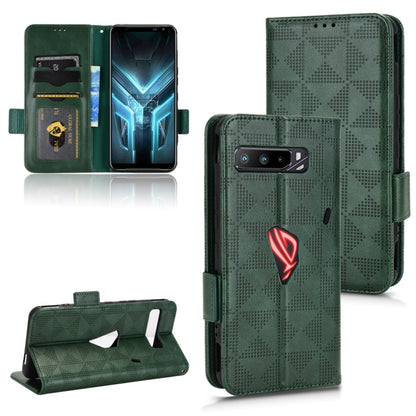 For Asus ROG Phone 3 Strix / 3 ZS661KL Symmetrical Triangle Leather Phone Case(Green) by buy2fix