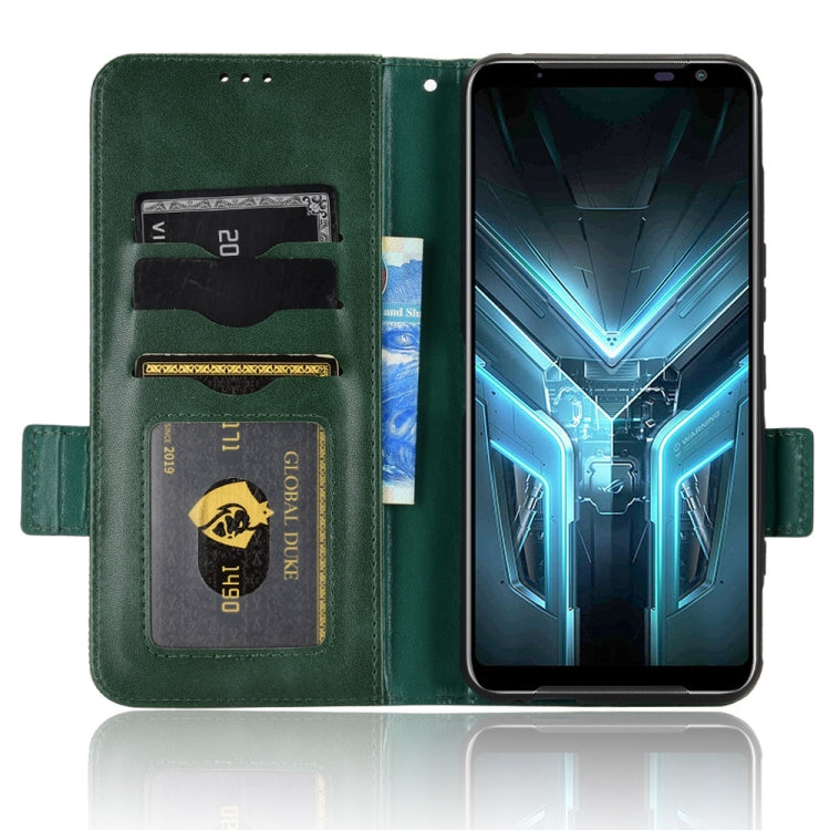 For Asus ROG Phone 3 Strix / 3 ZS661KL Symmetrical Triangle Leather Phone Case(Green) by buy2fix