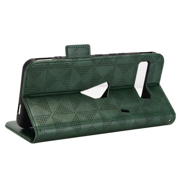 For Asus ROG Phone 3 Strix / 3 ZS661KL Symmetrical Triangle Leather Phone Case(Green) by buy2fix