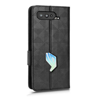 For Asus ROG Phone 5 Symmetrical Triangle Leather Phone Case(Black) - ASUS Cases by buy2fix | Online Shopping UK | buy2fix