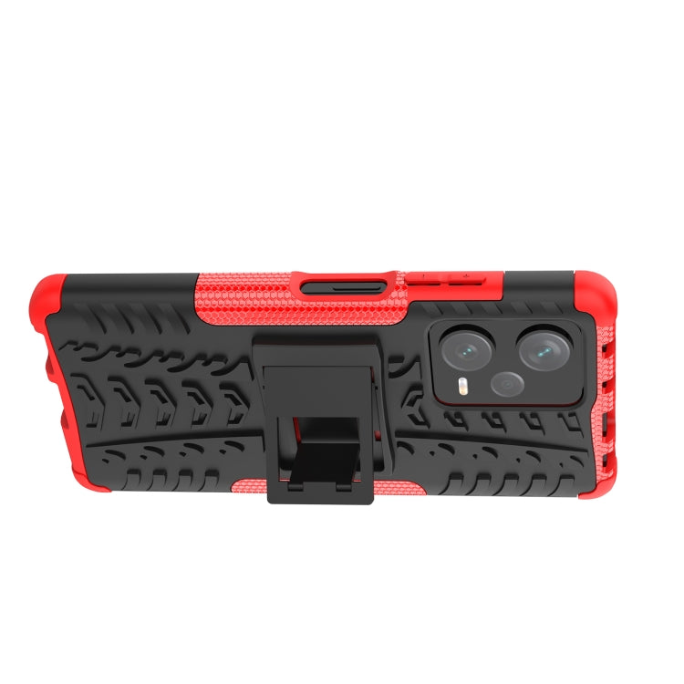 For Xiaomi Redmi Note 12 Pro+ 5G Tire Texture TPU + PC Phone Case with Holder(Red) by buy2fix