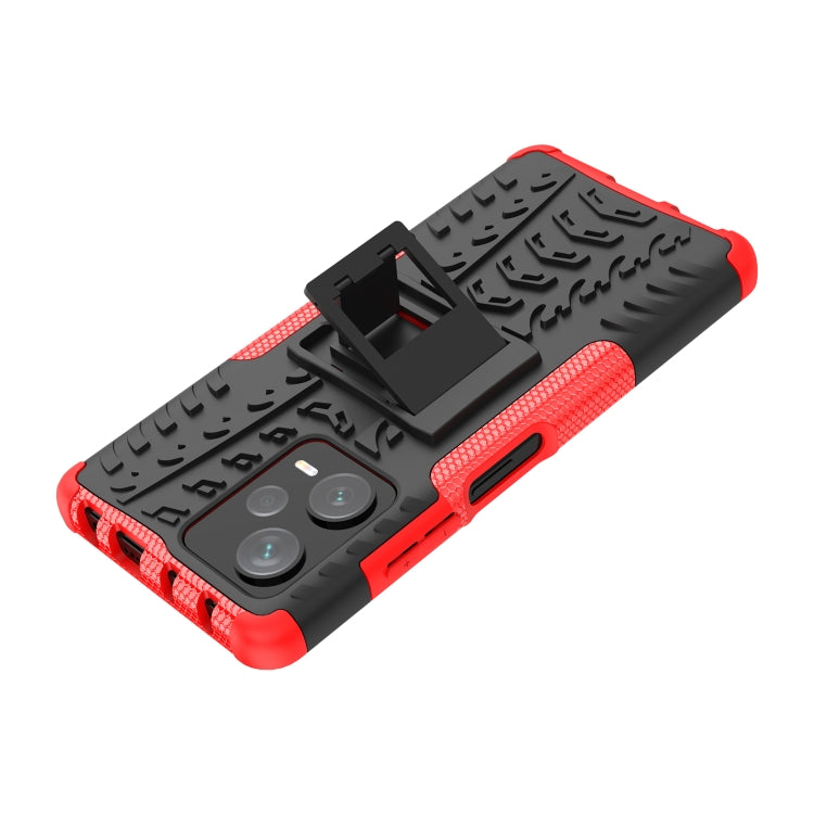 For Xiaomi Redmi Note 12 Pro+ 5G Tire Texture TPU + PC Phone Case with Holder(Red) by buy2fix