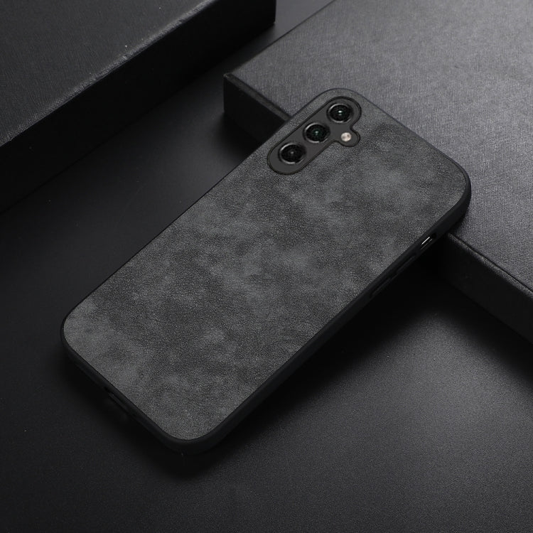 For Samsung Galaxy A24 4G Morocco Texture PU Phone Case(Black) by buy2fix