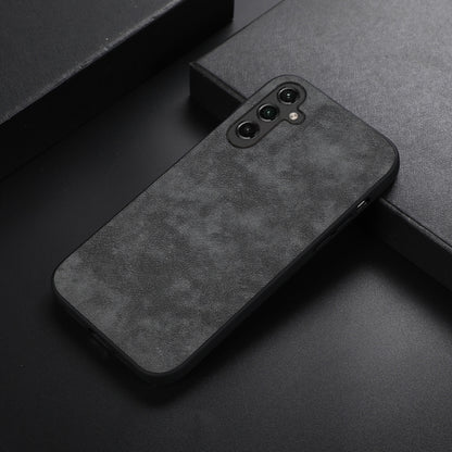 For Samsung Galaxy A24 4G Morocco Texture PU Phone Case(Black) by buy2fix