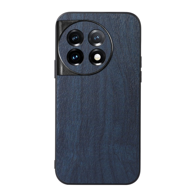 For OnePlus 11R/Ace 2 Wood Texture PU Phone Case(Blue) - OnePlus Cases by buy2fix | Online Shopping UK | buy2fix
