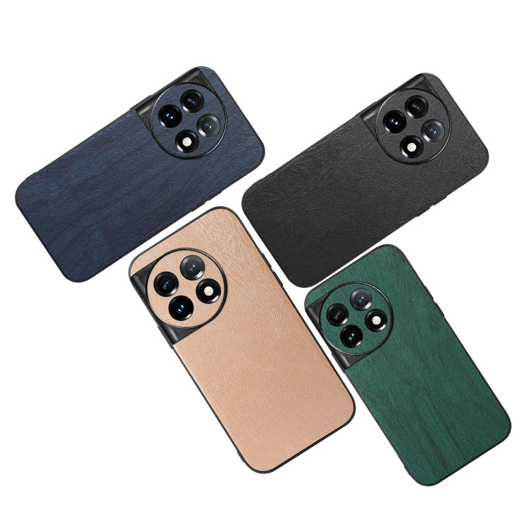 For OnePlus 11R/Ace 2 Wood Texture PU Phone Case(Blue) - OnePlus Cases by buy2fix | Online Shopping UK | buy2fix