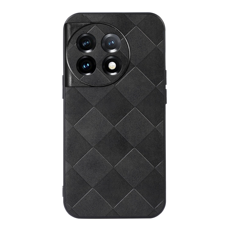 For OnePlus 11R/Ace 2 Weave Plaid PU Phone Case(Black) - OnePlus Cases by buy2fix | Online Shopping UK | buy2fix