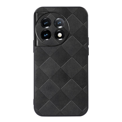 For OnePlus 11R/Ace 2 Weave Plaid PU Phone Case(Black) - OnePlus Cases by buy2fix | Online Shopping UK | buy2fix
