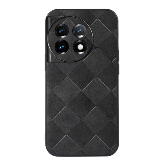 For OnePlus 11R/Ace 2 Weave Plaid PU Phone Case(Black) - OnePlus Cases by buy2fix | Online Shopping UK | buy2fix