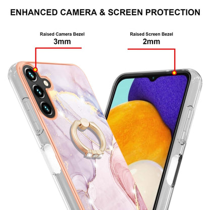 For Samsung Galaxy A54 5G Electroplating Marble IMD TPU Phone Case with Ring Holder(Rose Gold 005) by buy2fix