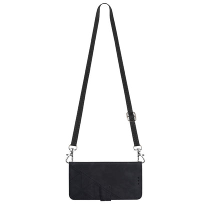 For OnePlus 11 Crossbody 3D Embossed Flip Leather Phone Case(Black) - OnePlus Cases by buy2fix | Online Shopping UK | buy2fix