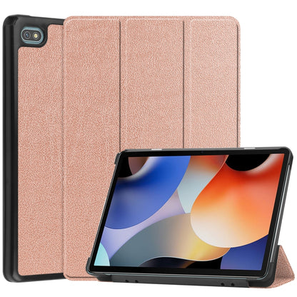 For Blackview Oscal Pad 10 Custer Pure Color 3-Fold Holder Smart Leather Tablet Case(Rose Gold) - Others by buy2fix | Online Shopping UK | buy2fix