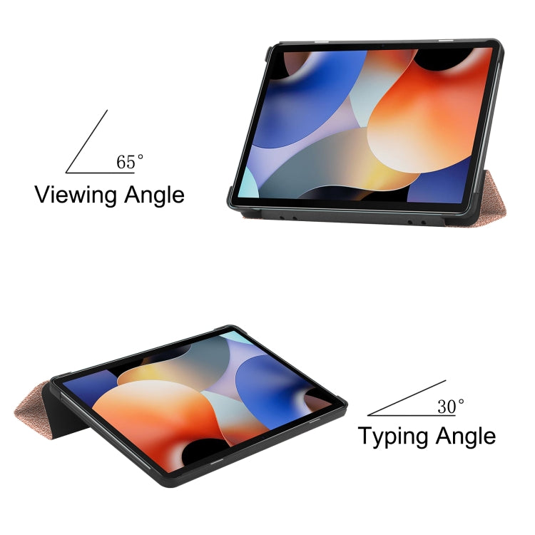 For Blackview Oscal Pad 10 Custer Pure Color 3-Fold Holder Smart Leather Tablet Case(Rose Gold) - Others by buy2fix | Online Shopping UK | buy2fix