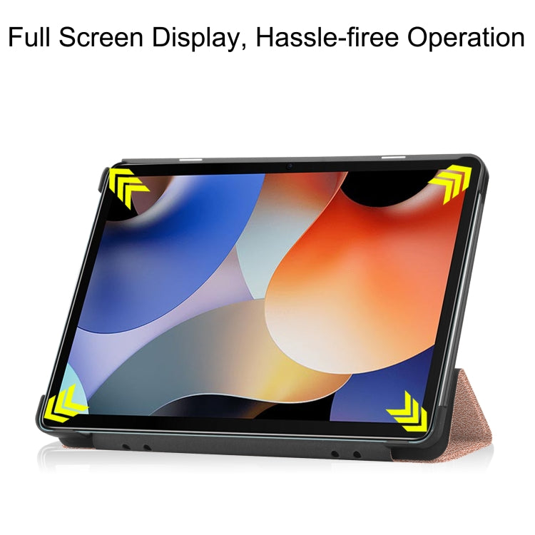 For Blackview Oscal Pad 10 Custer Pure Color 3-Fold Holder Smart Leather Tablet Case(Rose Gold) - Others by buy2fix | Online Shopping UK | buy2fix