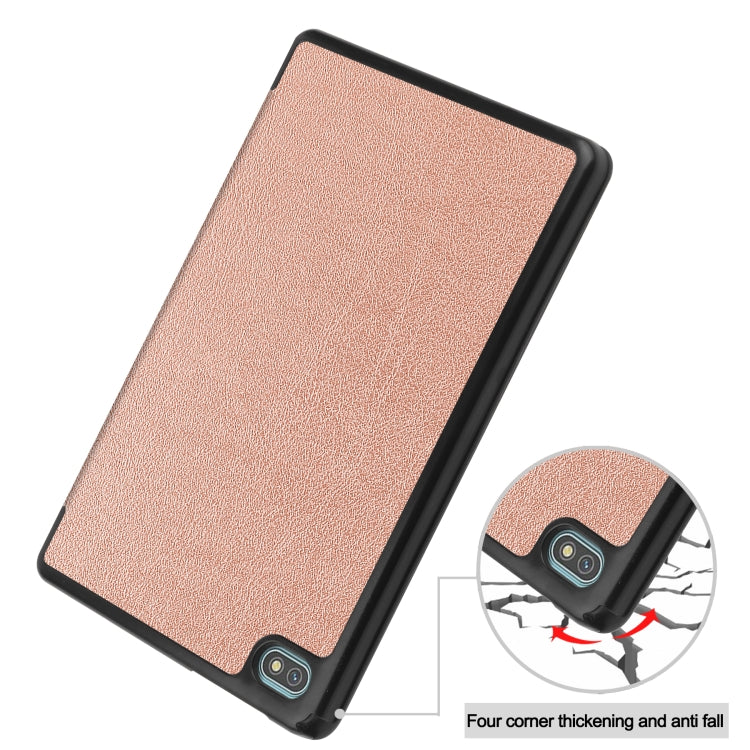 For Blackview Oscal Pad 10 Custer Pure Color 3-Fold Holder Smart Leather Tablet Case(Rose Gold) - Others by buy2fix | Online Shopping UK | buy2fix