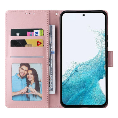 For Samsung Galaxy A54 5G Marble Bronzing Stitching Leather Phone Case(Rose Gold) by buy2fix