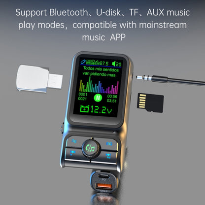 BC85 Colorful Screen Car Bluetooth 5.0 FM Transmitter MP3 Player - Bluetooth Car Kits by buy2fix | Online Shopping UK | buy2fix