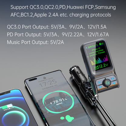BC85 Colorful Screen Car Bluetooth 5.0 FM Transmitter MP3 Player - Bluetooth Car Kits by buy2fix | Online Shopping UK | buy2fix