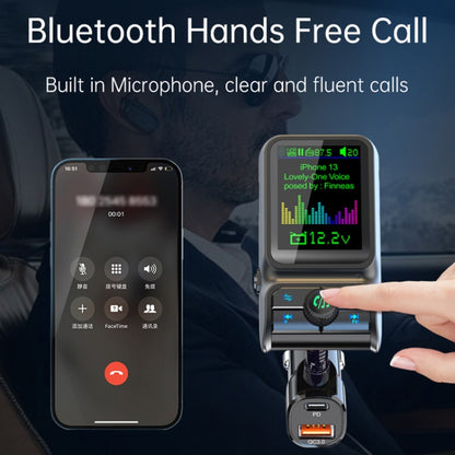 BC85 Colorful Screen Car Bluetooth 5.0 FM Transmitter MP3 Player - Bluetooth Car Kits by buy2fix | Online Shopping UK | buy2fix