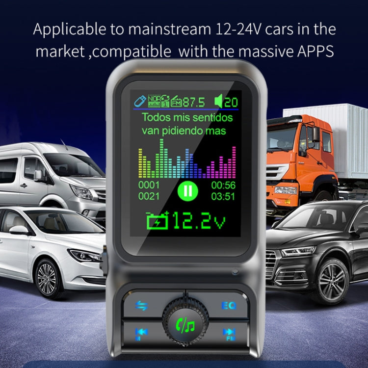 BC85 Colorful Screen Car Bluetooth 5.0 FM Transmitter MP3 Player - Bluetooth Car Kits by buy2fix | Online Shopping UK | buy2fix