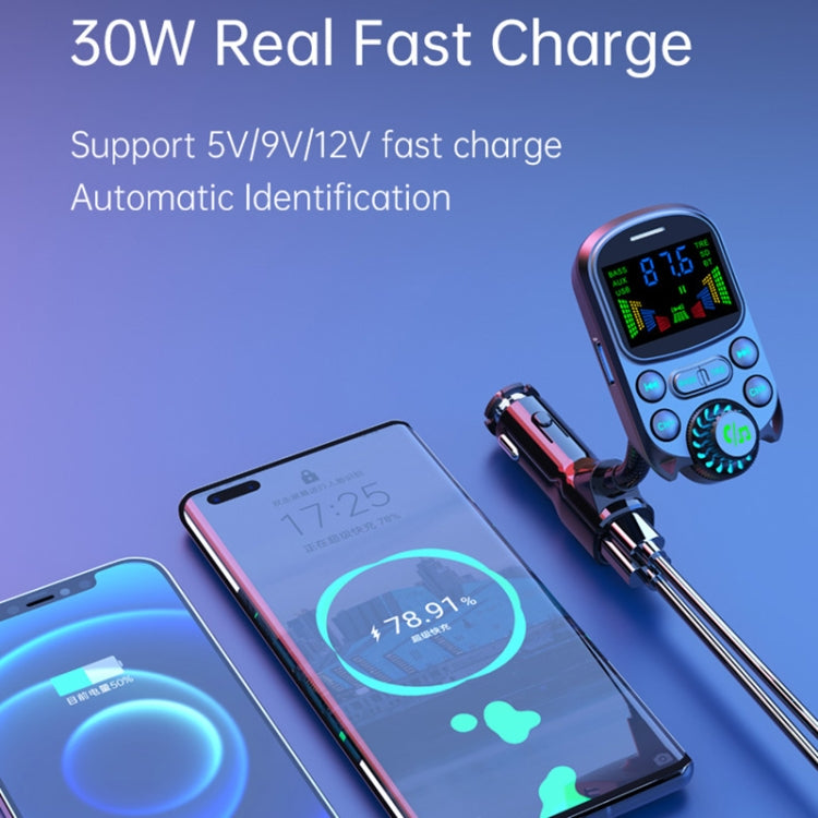 BC86 Colorful Screen Car Bluetooth 5.3 FM Transmitter MP3 Player - Bluetooth Car Kits by buy2fix | Online Shopping UK | buy2fix