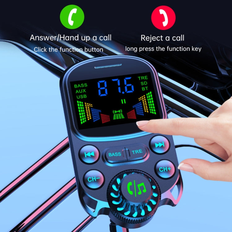 BC86 Colorful Screen Car Bluetooth 5.3 FM Transmitter MP3 Player - Bluetooth Car Kits by buy2fix | Online Shopping UK | buy2fix