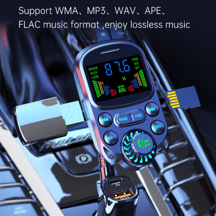 BC86 Colorful Screen Car Bluetooth 5.3 FM Transmitter MP3 Player - Bluetooth Car Kits by buy2fix | Online Shopping UK | buy2fix