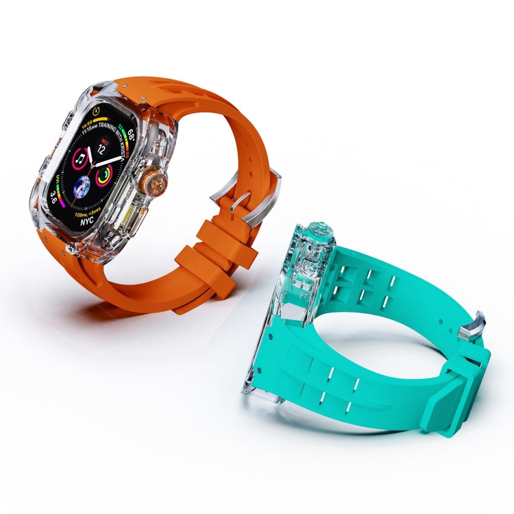 For Apple Watch Ultra 3 / 2 / 1 49mm Fluorine Rubber Clear Armor Case Watch Band(Blue) by buy2fix