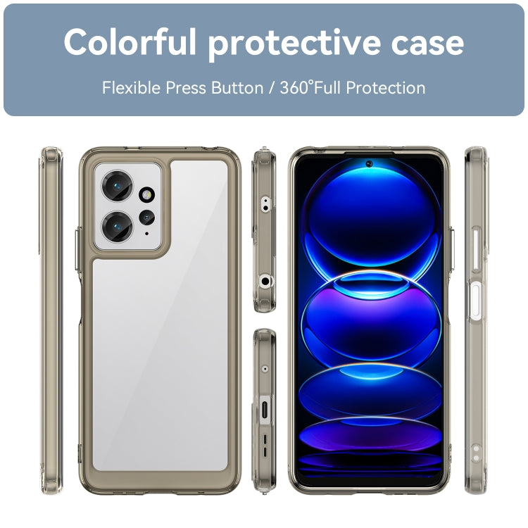 For Xiaomi Redmi Note 12 4G Global Colorful Series Acrylic + TPU Phone Case(Transparent Grey) by buy2fix