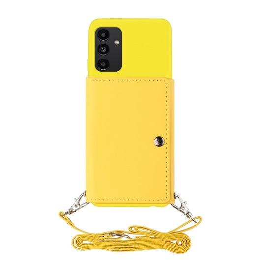 For Samsung Galaxy A14 5G Crossbody Lanyard Wallet Card Bag Phone Case(Yellow) by buy2fix