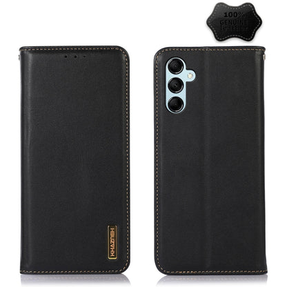 For Samsung Galaxy M14 5G KHAZNEH Nappa Top Layer Cowhide Leather Phone Case(Black) by buy2fix