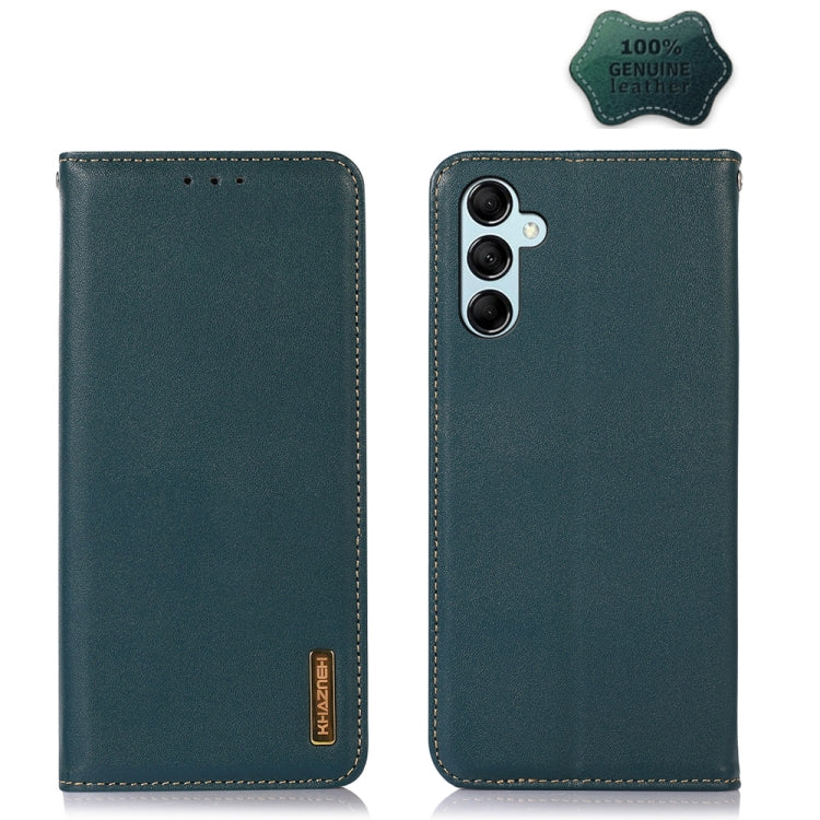 For Samsung Galaxy M14 5G KHAZNEH Nappa Top Layer Cowhide Leather Phone Case(Green) by buy2fix