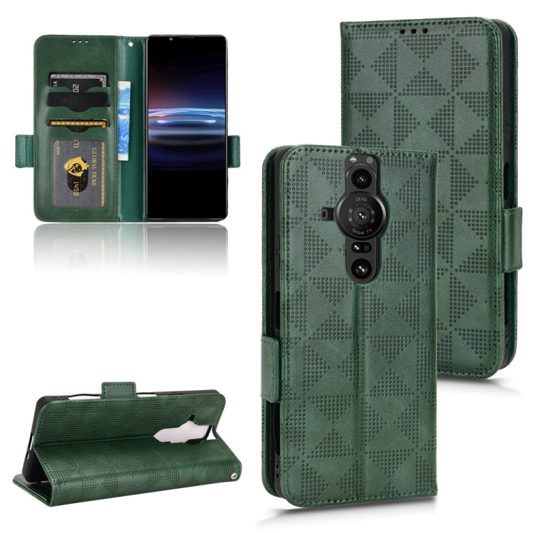 For Sony Xperia Pro-I Symmetrical Triangle Leather Phone Case(Green) by buy2fix