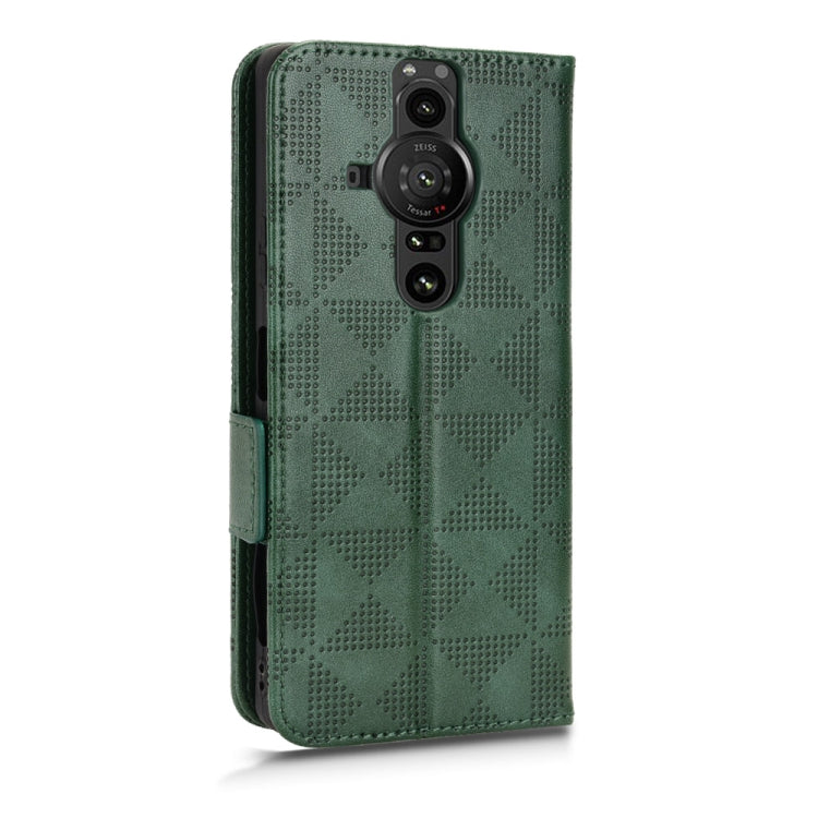 For Sony Xperia Pro-I Symmetrical Triangle Leather Phone Case(Green) by buy2fix