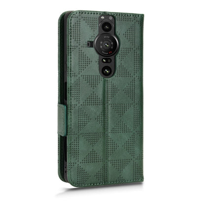 For Sony Xperia Pro-I Symmetrical Triangle Leather Phone Case(Green) by buy2fix