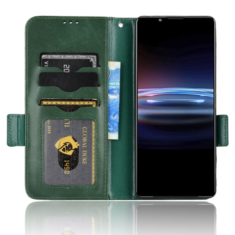 For Sony Xperia Pro-I Symmetrical Triangle Leather Phone Case(Green) by buy2fix