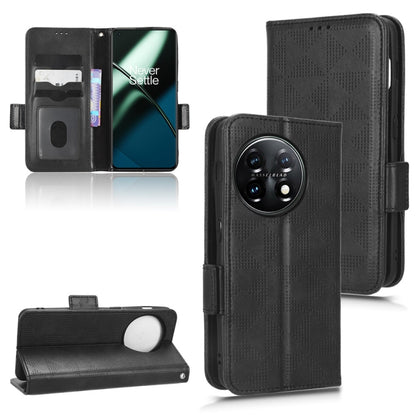 For OnePlus Ace 2 5G Symmetrical Triangle Leather Phone Case(Black) - OnePlus Cases by buy2fix | Online Shopping UK | buy2fix