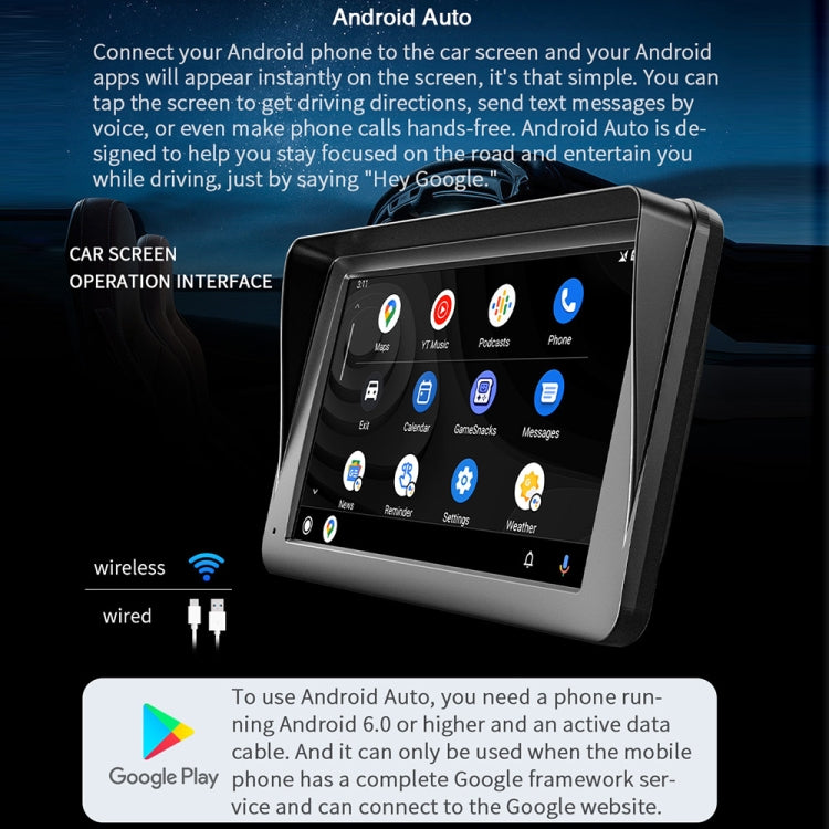 B5300A 7 inch Wireless CarPlay Car Bluetooth MP5 Player, Support Mobile Phone Interconnection - Car MP3 & MP4 & MP5 by buy2fix | Online Shopping UK | buy2fix
