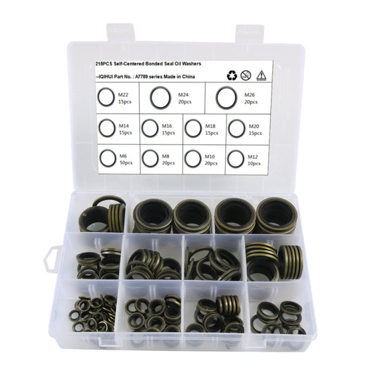 A7789 215 in 1 11 Sizes O-type Seal Oil Washer Assortment Kit - Booster Cable & Clip by buy2fix | Online Shopping UK | buy2fix