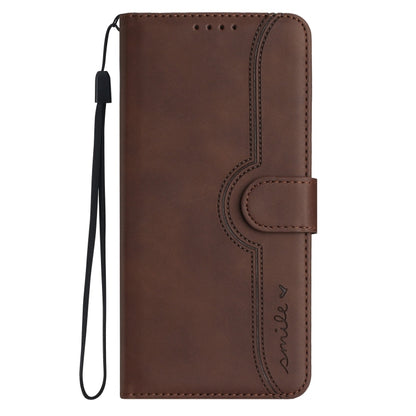 For Samsung Galaxy A14 5G Heart Pattern Skin Feel Leather Phone Case(Brown) by buy2fix