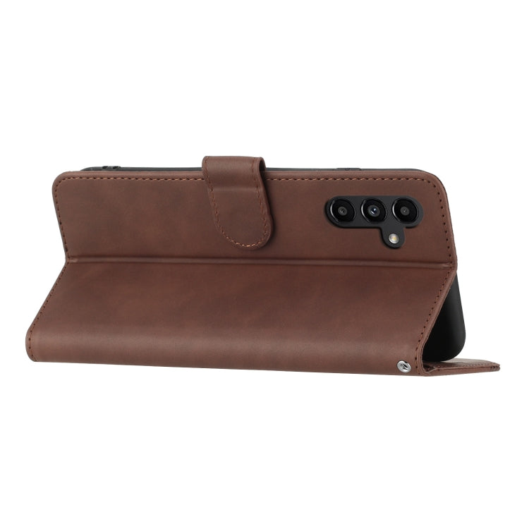 For Samsung Galaxy A14 5G Heart Pattern Skin Feel Leather Phone Case(Brown) by buy2fix