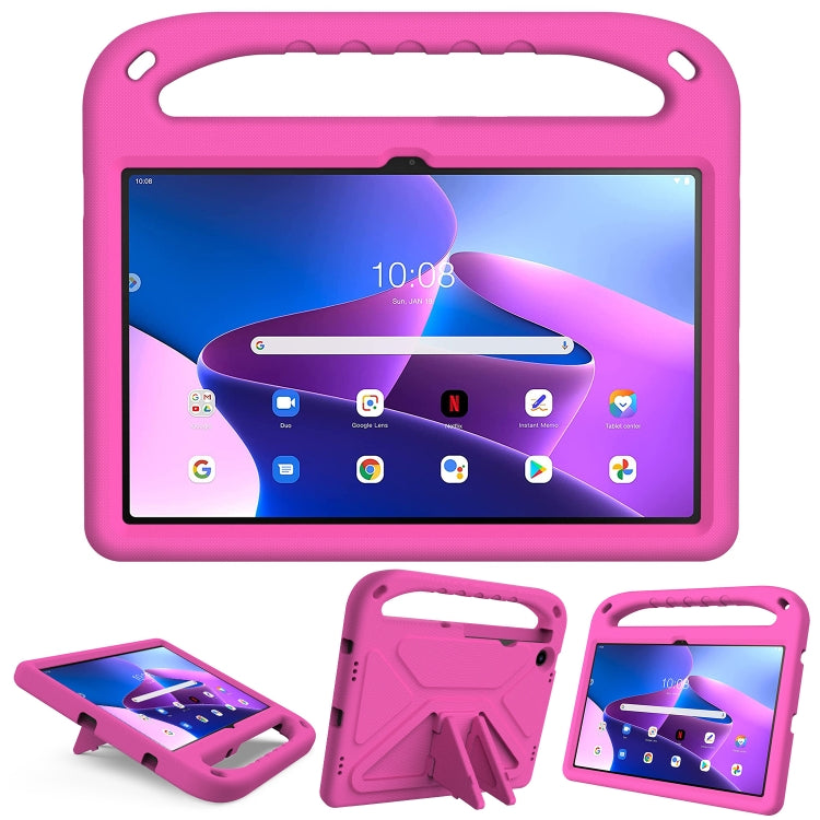 For Lenovo Tab M10 Plus 10.6 3rd Gen 2022 Handle EVA Shockproof Tablet Case with Holder(Rose Red) by buy2fix