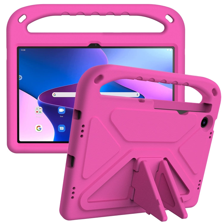For Lenovo Tab M10 Plus 10.6 3rd Gen 2022 Handle EVA Shockproof Tablet Case with Holder(Rose Red) by buy2fix