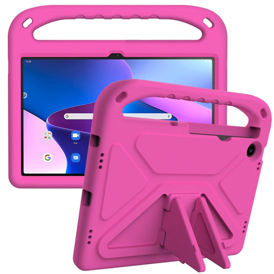 For Lenovo Tab M10 Plus 10.6 3rd Gen 2022 Handle EVA Shockproof Tablet Case with Holder(Rose Red) - Lenovo by buy2fix | Online Shopping UK | buy2fix