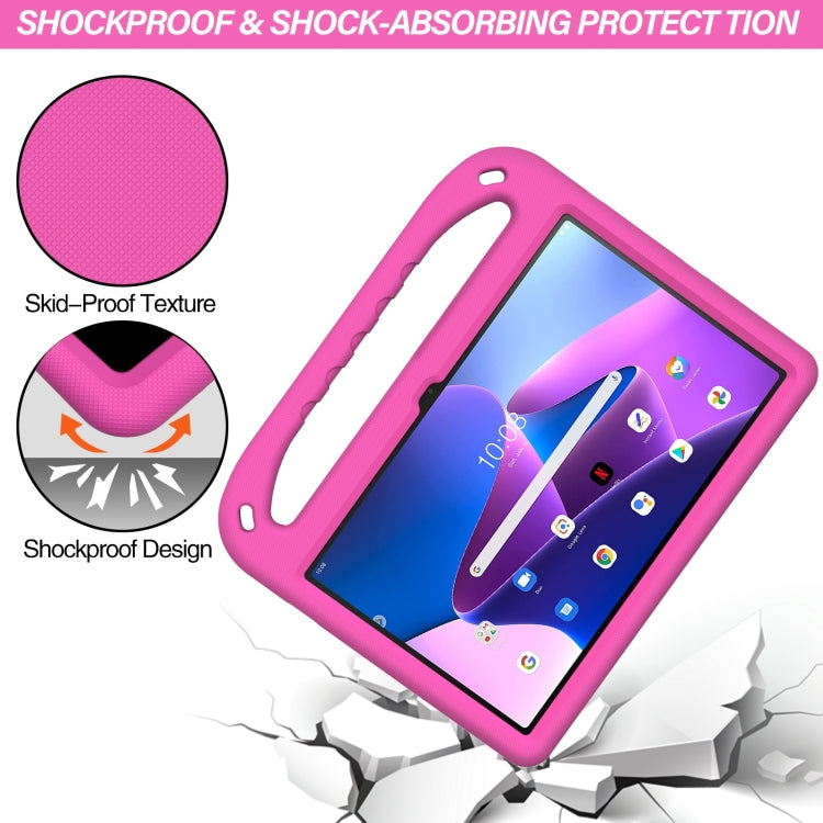 For Lenovo Tab M10 Plus 10.6 3rd Gen 2022 Handle EVA Shockproof Tablet Case with Holder(Rose Red) by buy2fix
